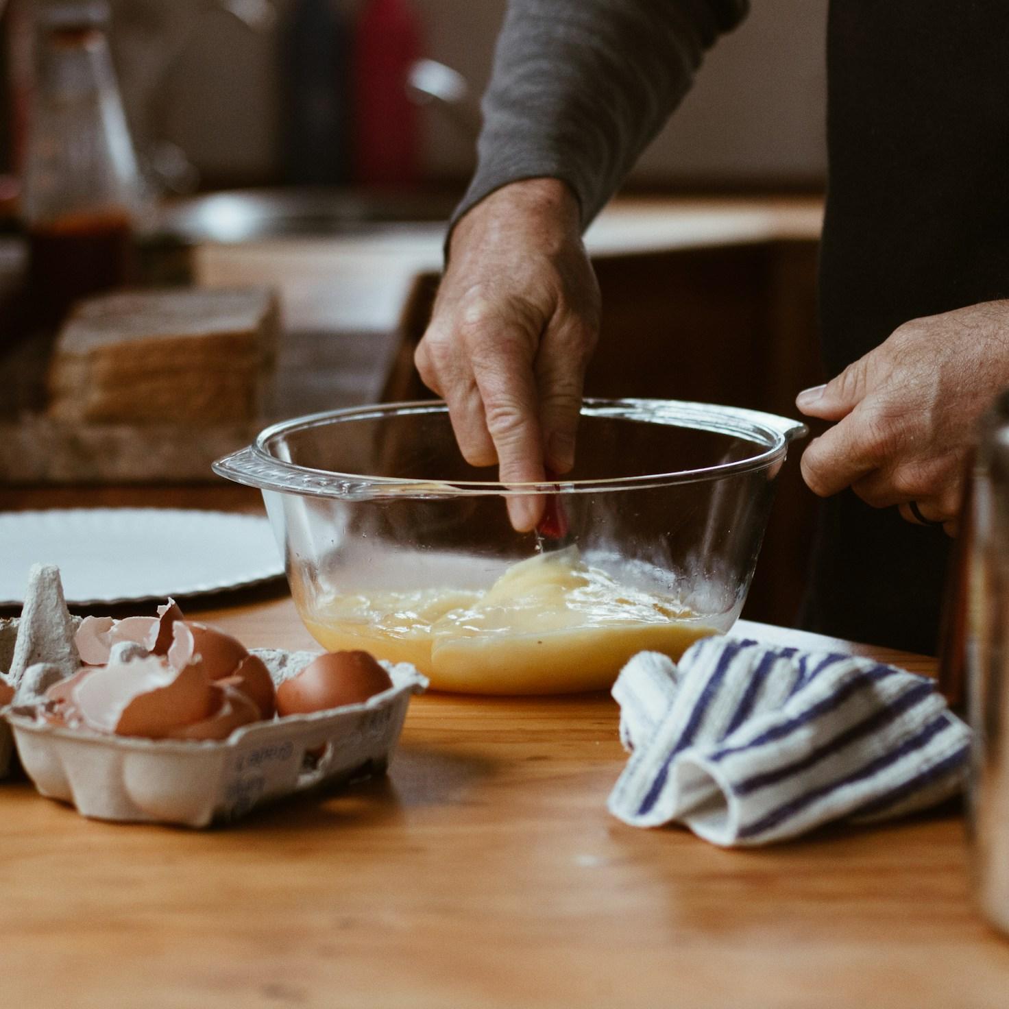 Balanced healthy meal prepared in a home kitchen